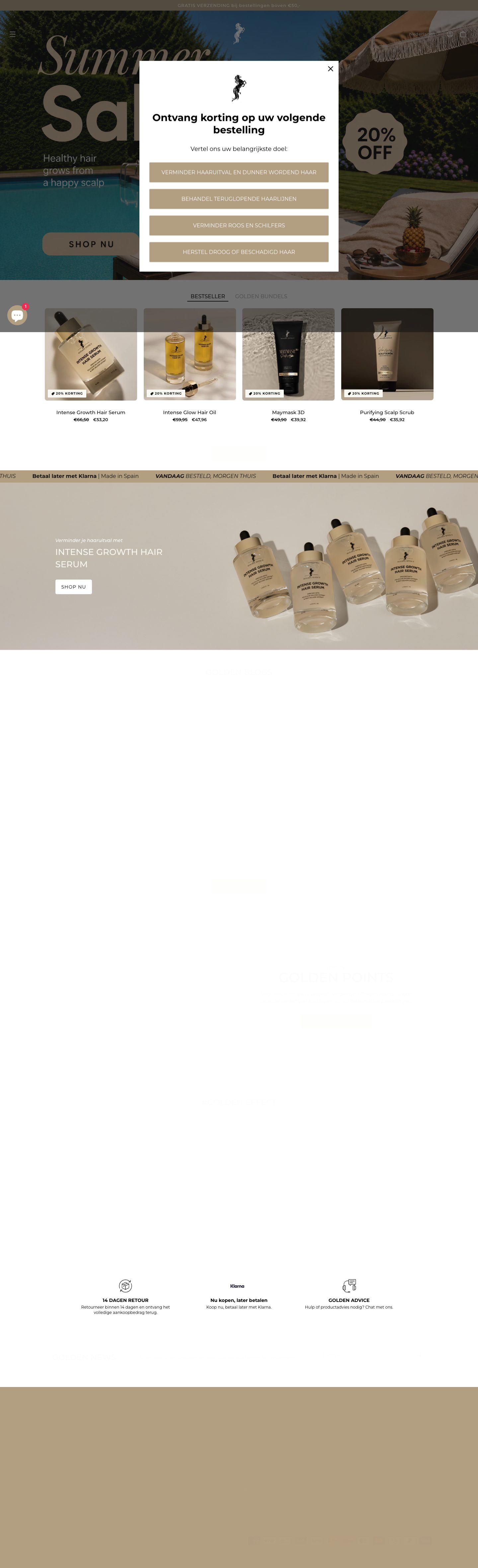 Golden Effect website desktop
