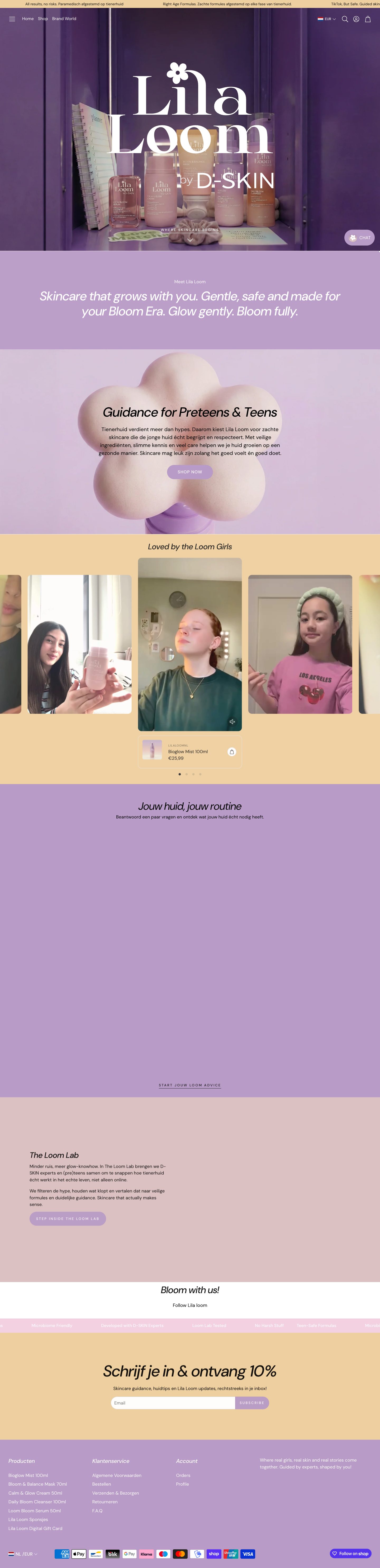 Lila Loom website desktop
