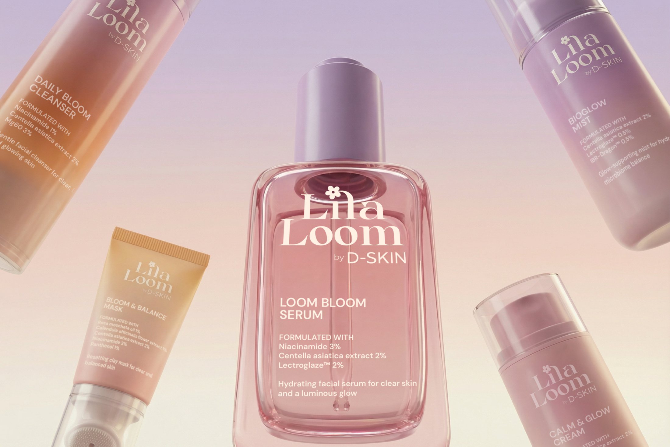 Lila Loom serum and product system launch visual