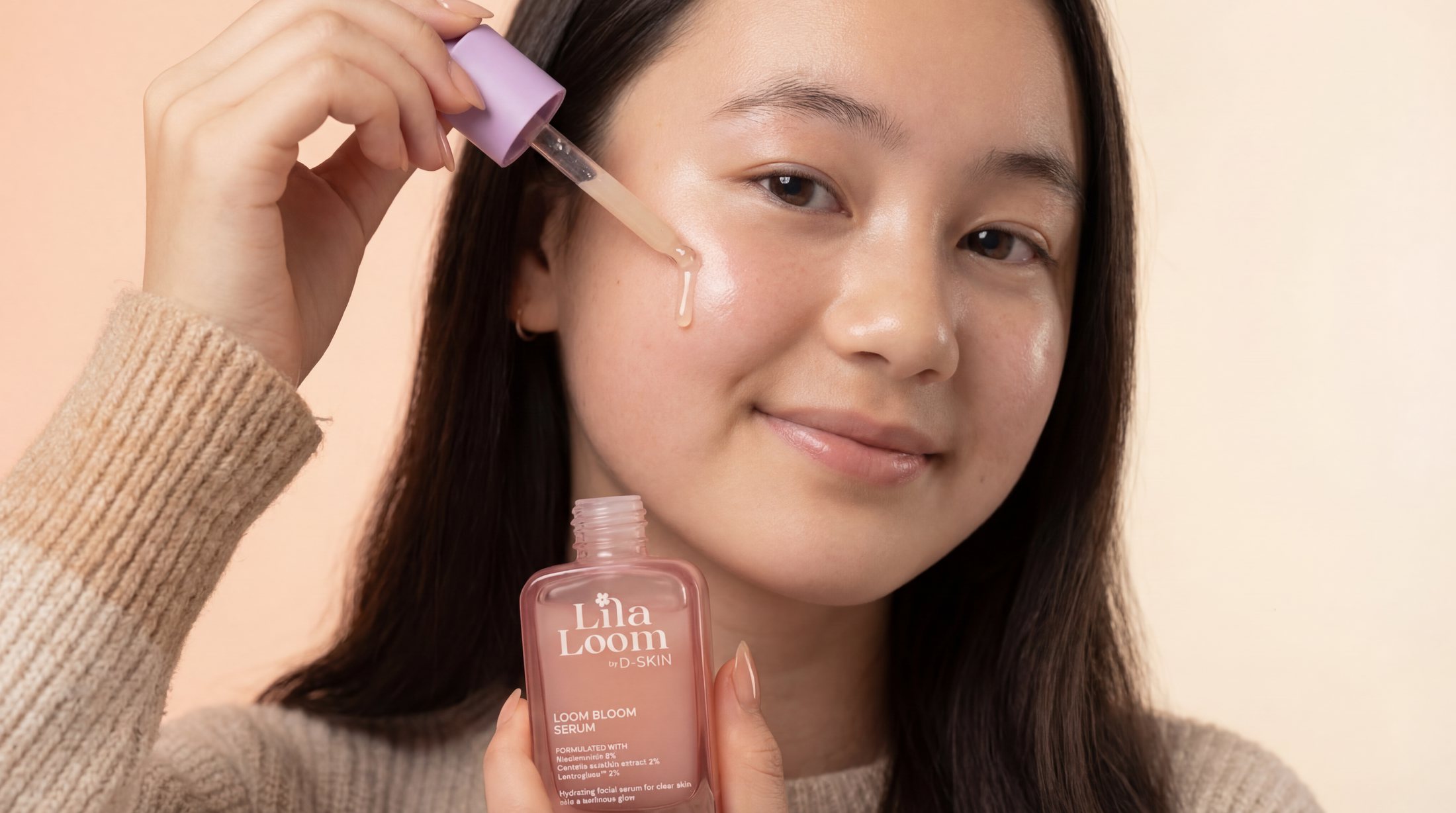 Lila Loom teen skincare product floating visual
