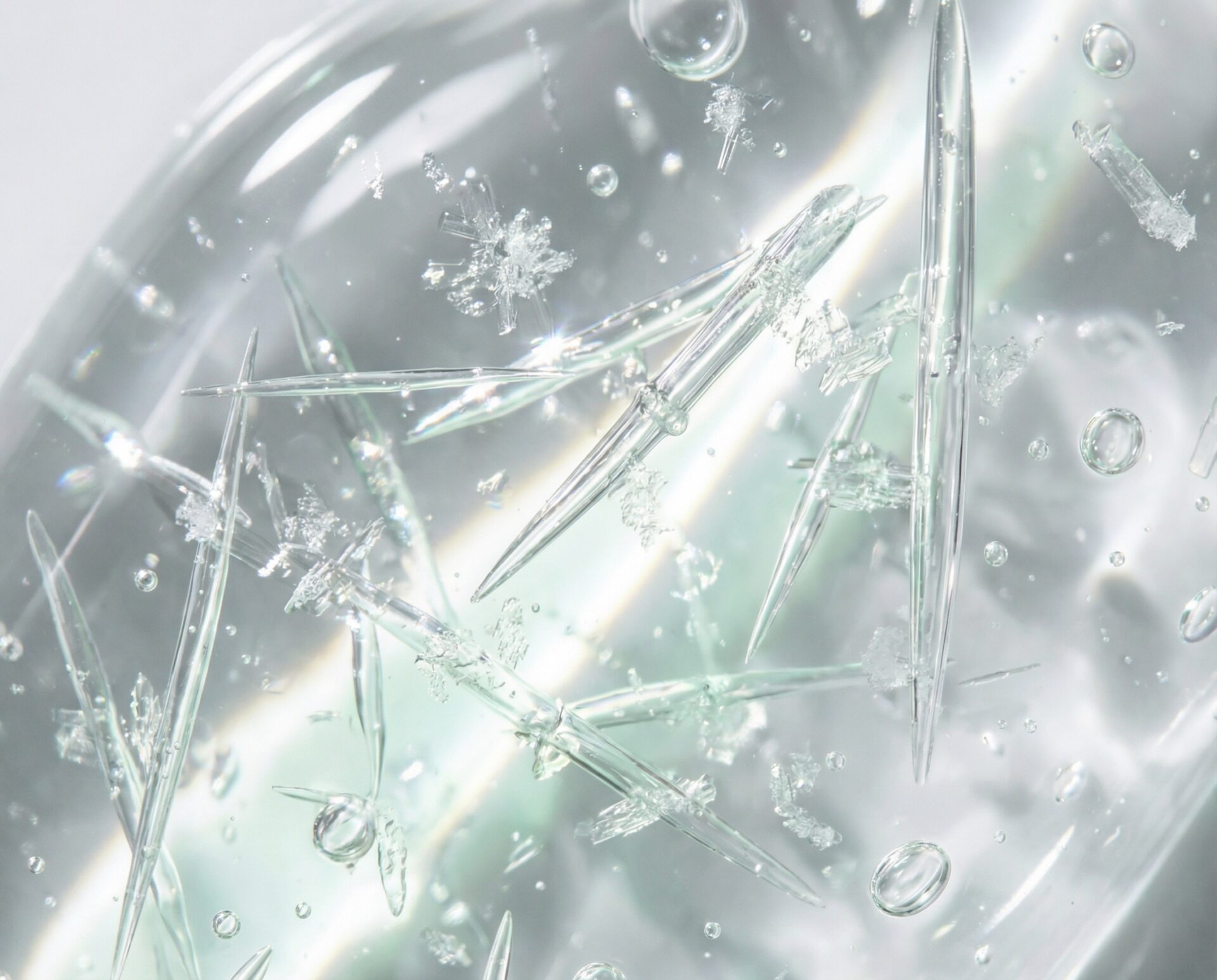 Transparent active ingredient structures and droplets