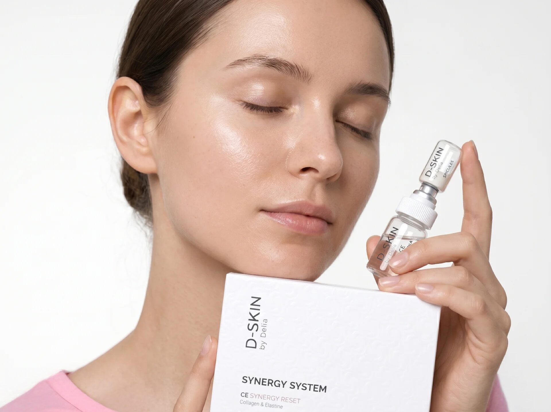D-SKIN Synergy System packaging and six treatment vials